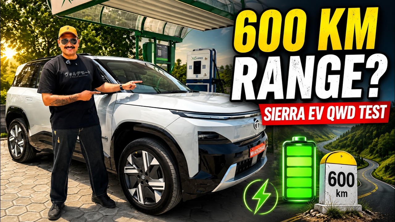 600 KM in Tata Sierra EV QWD? Real Highway Range Test