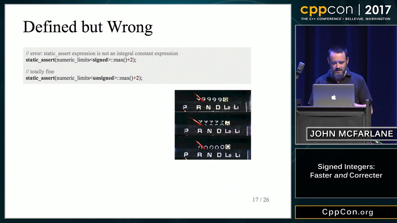 CppCon 2017: John McFarlane &ldquo;Signed Integers: Faster and Corrector&rdquo;