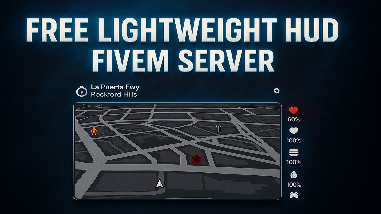 Free Modern Lightweight HUD script Fivem | Qbcore & Esx