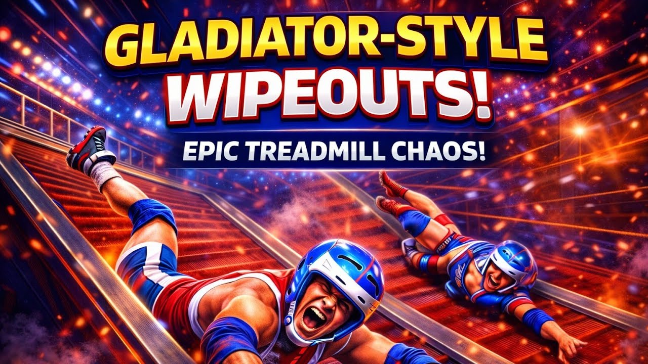 Travelator Terrors: UK Gladiators' Epic Fails. Funniest & Painful faceplant compilation of all time?