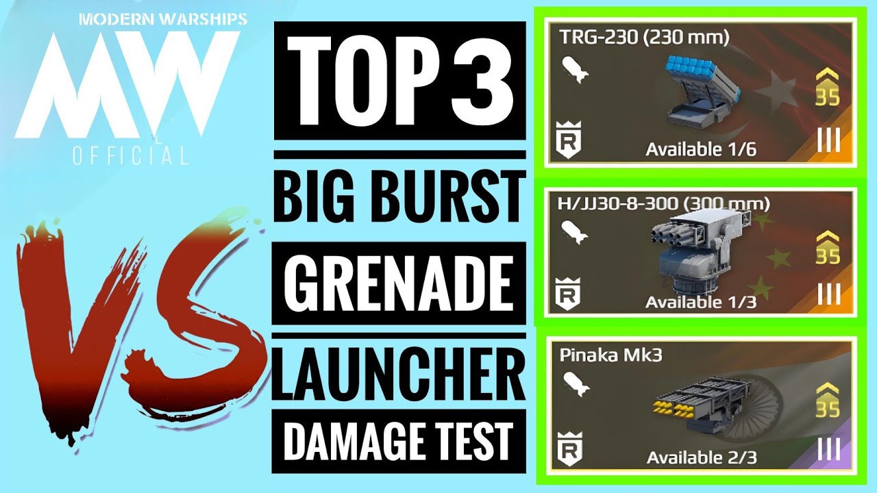 Top 3 Big Burst Grenade Launcher Damage Test 🔥 - Modern Warships