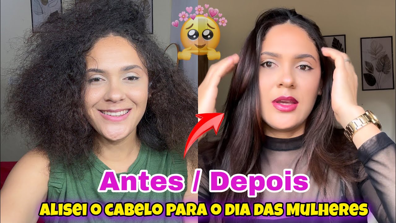 ALISEI MEU CABELO SOZINHA EM CASA! Me arrependi do resultado??? 🥹❤️‍🩹✨ FELIZ DIA DAS MULHERES ❤️🙌🏻