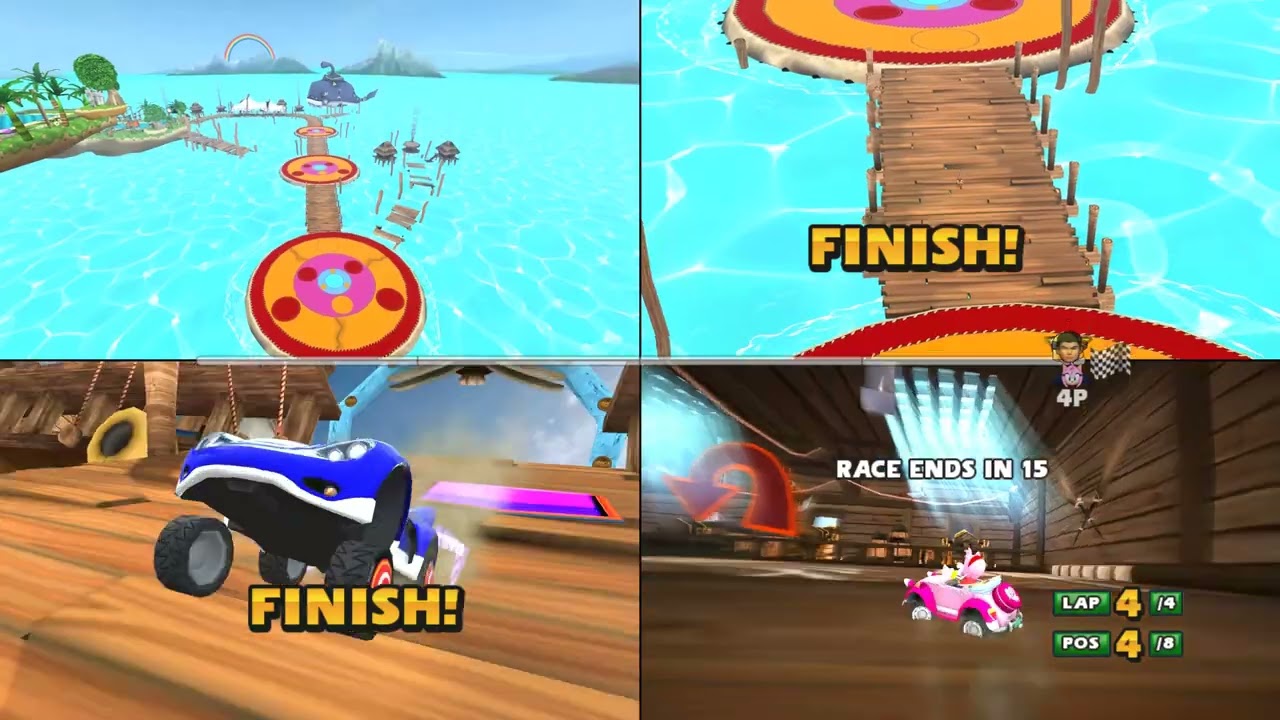 Monkey Target 4 way split screen