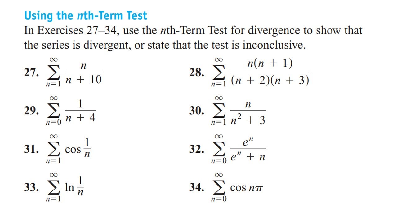 nth term test for divergence and divergence in series|| convergence & divergence examples & Question