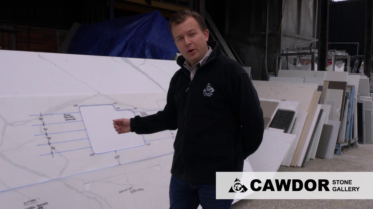 Quartz Worktop Fabrication and Physical Template at Cawdor Stone Gallery