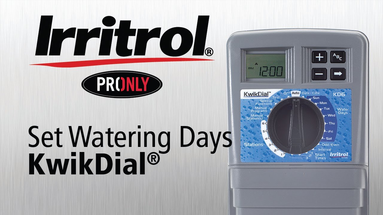 How to set up the Water Days on the Kwik Dial Controller
