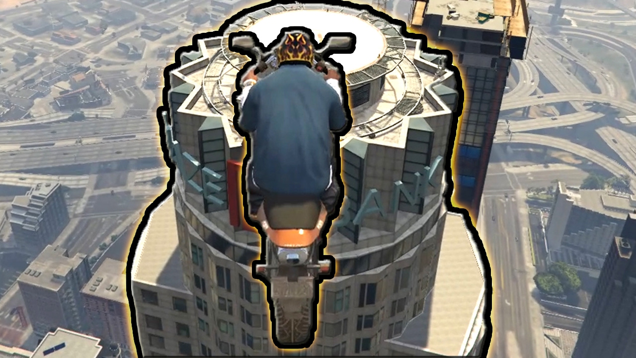 ТРЮКИ И ПРИКОЛЫ НА МОТОЦИКЛЕ С ЛУННОЙ ГРАВИТАЦИЕЙ ГТА 5 █ GTA 5
