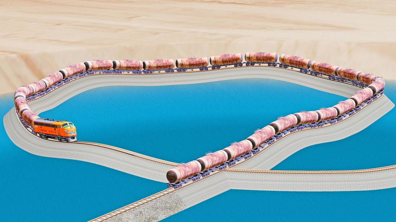 Uneven Rail Tracks vs Trains - Beamng Drive