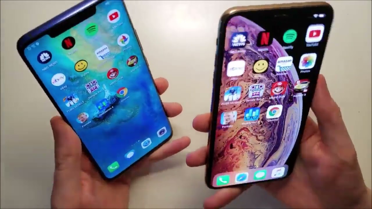 iPhone XS Max vs Huawei Mate 20 Pro Cameras Test  Speakers  speed and PUBG test