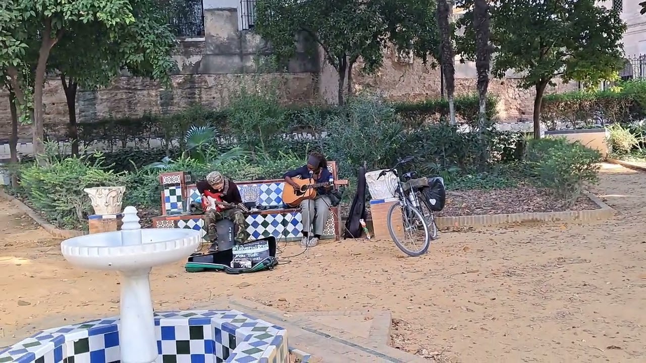 Musik i parken i Sevilla
