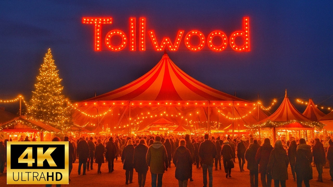 Walking Tour in Tollwood winter festival in Munich 🇩🇪 | 4K with the real ambient sound