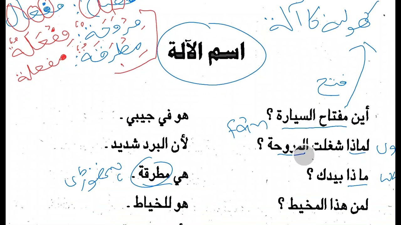 Arabic Grammar | اسم الآلة  | Class 12 | Dr Firdous Umari 