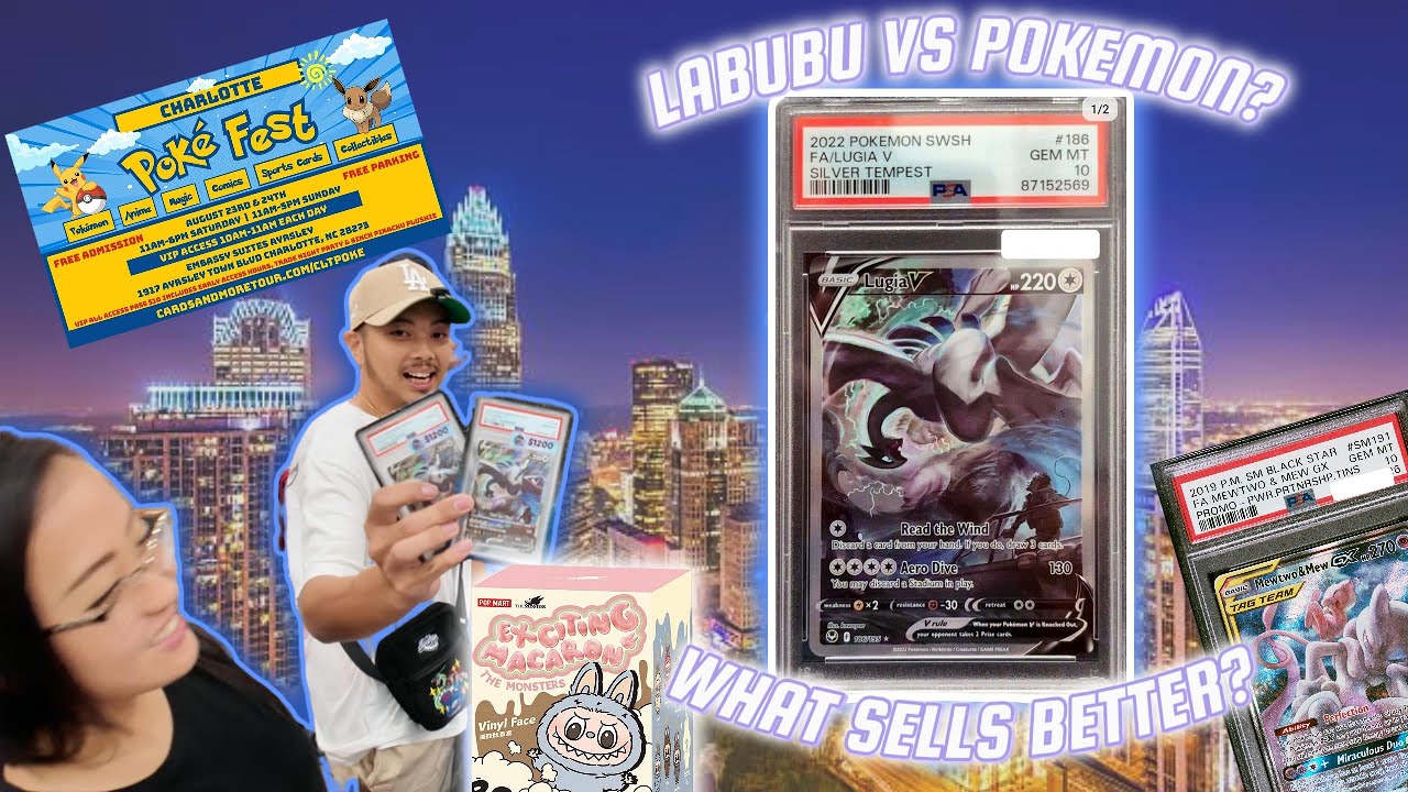POKEMON TAKEN OVER BY LABUBU'S! | PokeFest Charlotte CARD SHOW | POKEMON VENDOR POV |