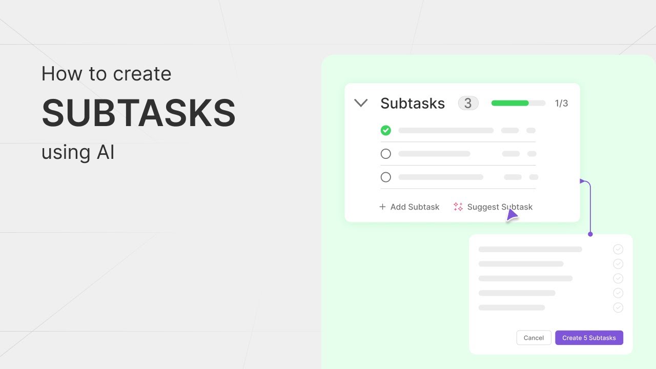 How to create subtasks in tasks