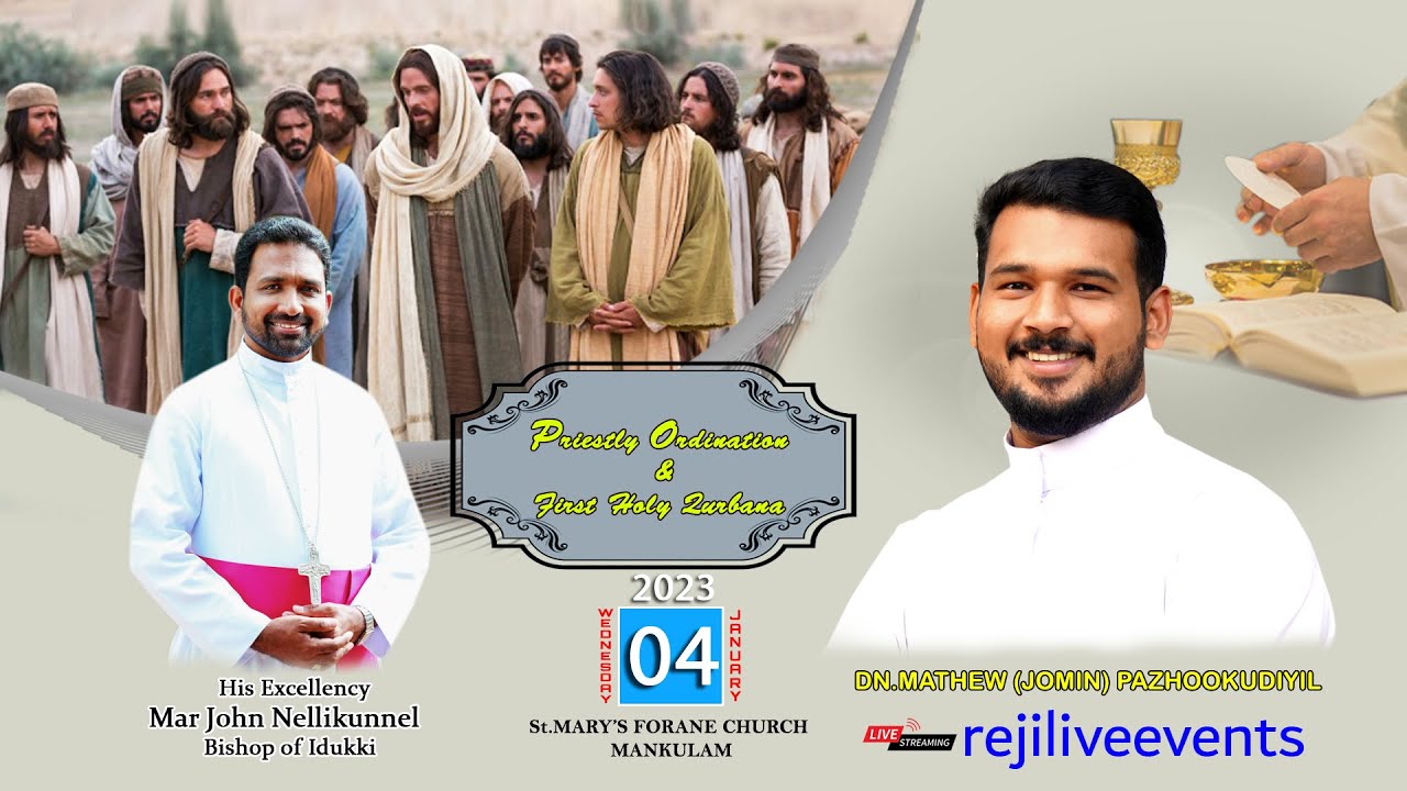 LIVE // Priestly Ordination & First Holy Qurbana //  DN.MATHEW (JOMIN) PAZHOOKUDIYIL.On 04.01.2023