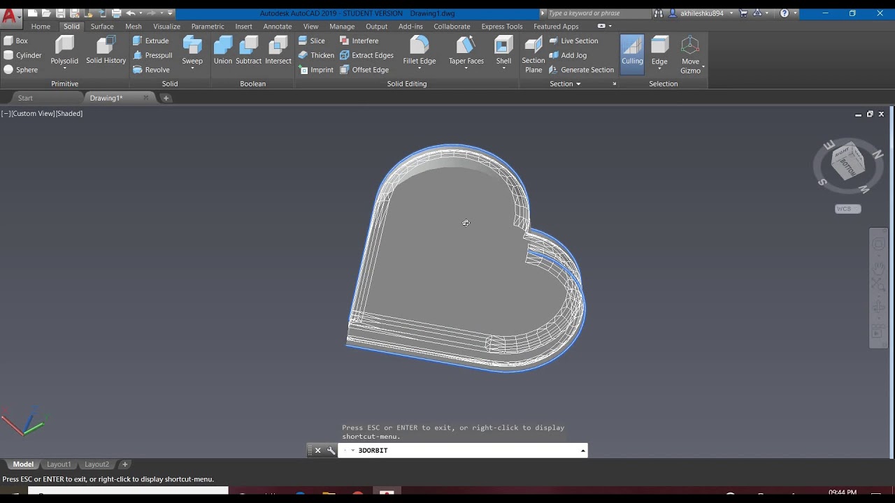 Heart design in AutoCAD