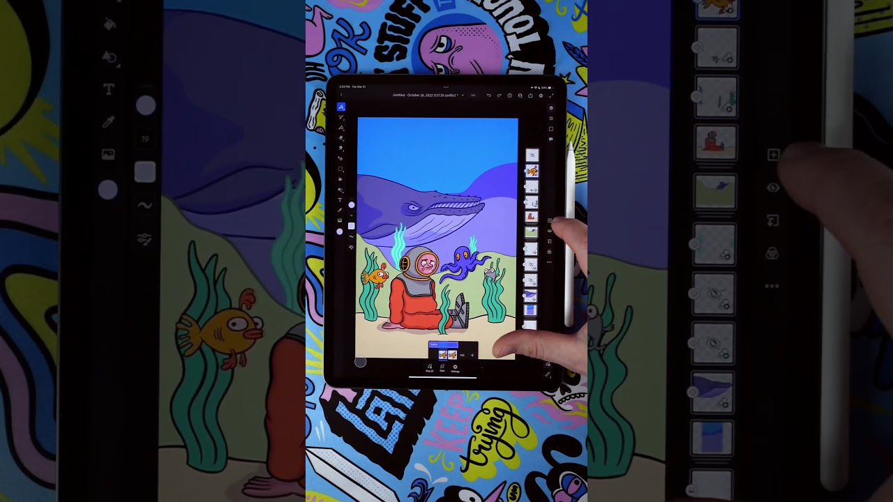 Невероятные возможности движения в Adobe Fresco! #adobefresco