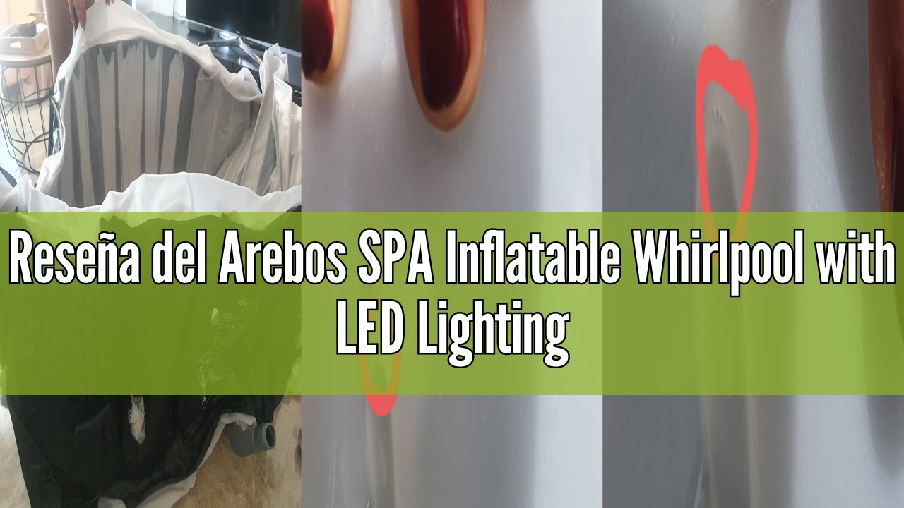 Produktrecension av AREBOS Whirlpool med LED-belysning | 6 färger | uppblåsbar | kvadratisk | In och