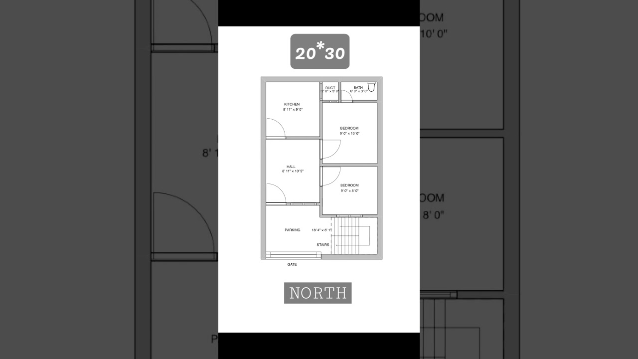 20*30 NORTH FACE HOUSE PLAN.
