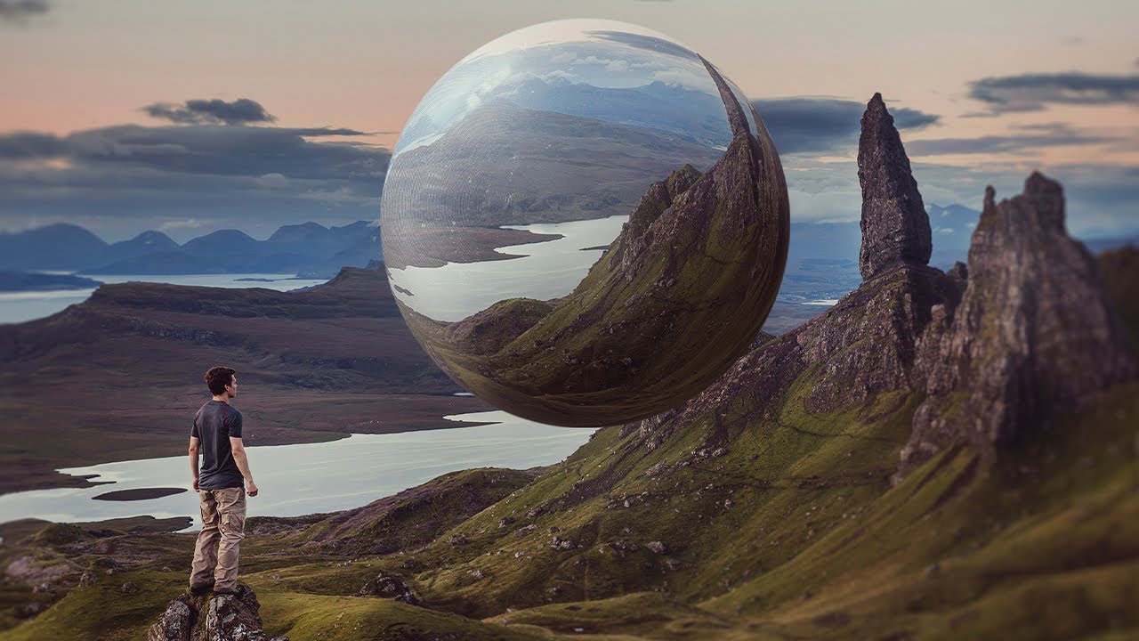 Плавающая металлическая сфера — урок по Photoshop