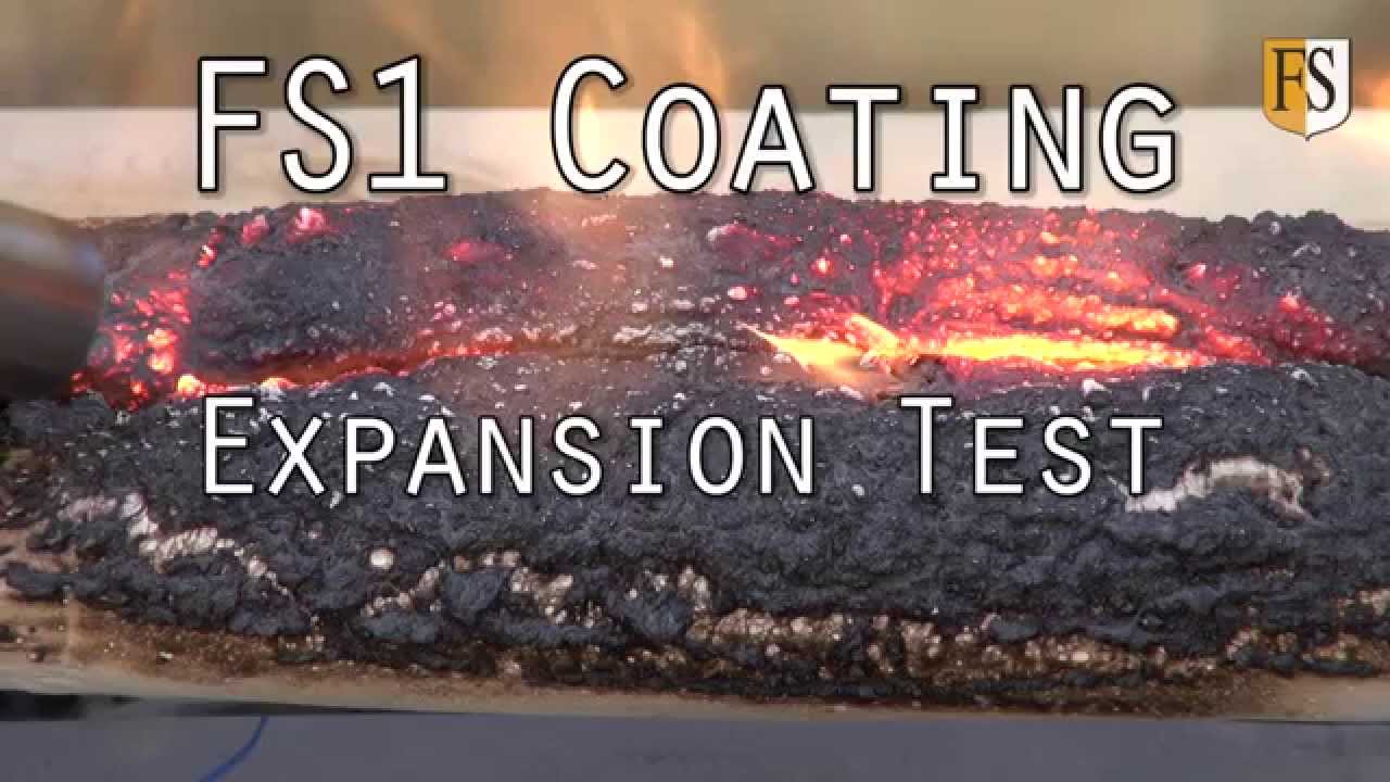 Fire Protective Cable Coating In A Fire Test. FS1 intumescent coating expansion test.