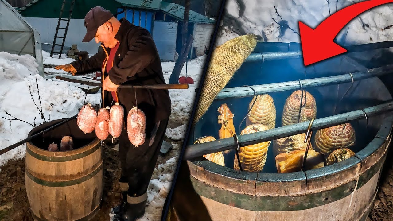 WĘDZARNIA Z DREWNIANEJ BECZKI - WĘDZENIE JAK KIEDYŚ