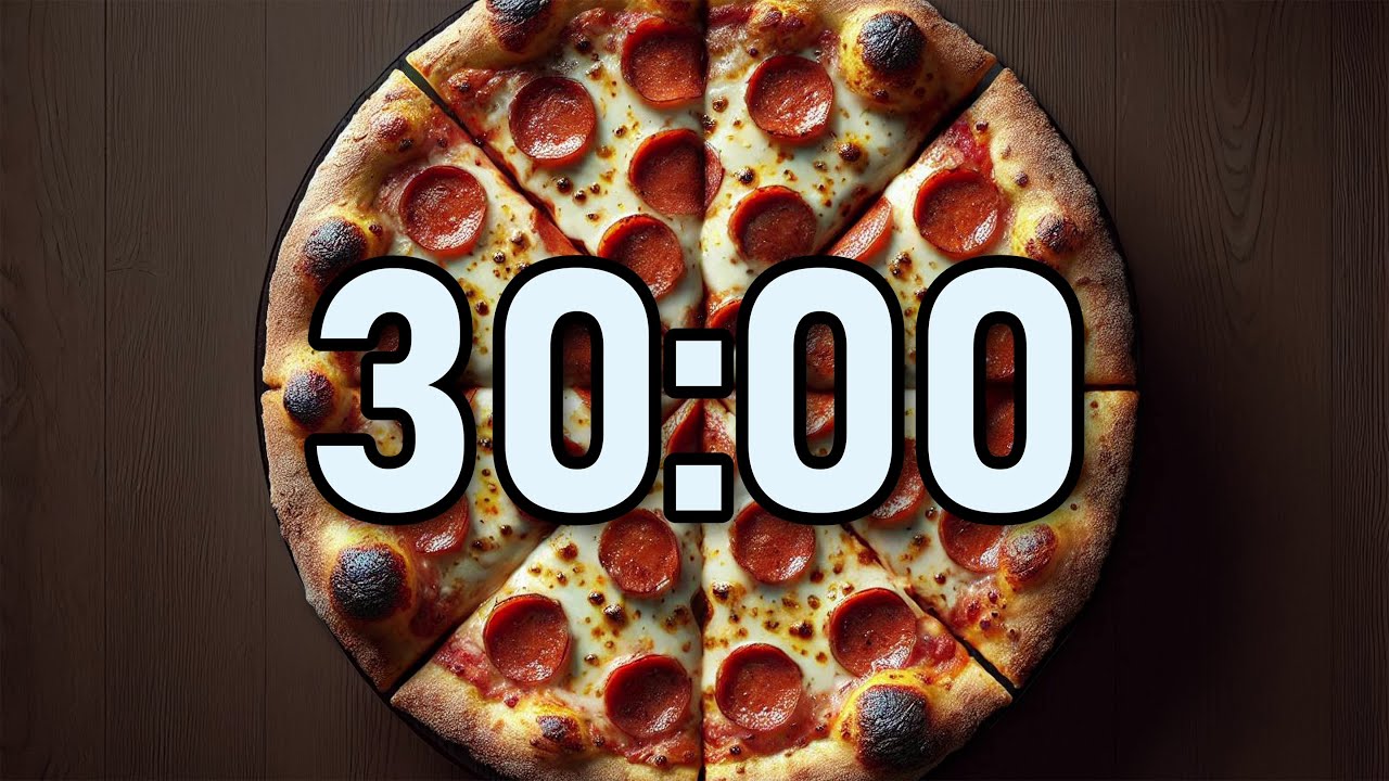 30 Minute Timer Pizza | ⏰ Bell Alert | No Music  | Study Aid Focus Relaxation @FirstClassTimers
