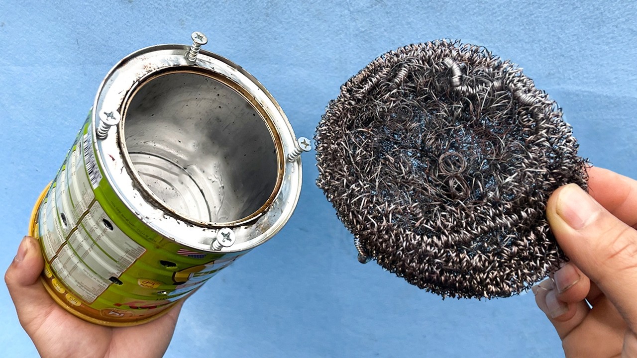 No gas, no firewood.How to make a mini stove from IRON FOAM and tin cans.Free heating energy
