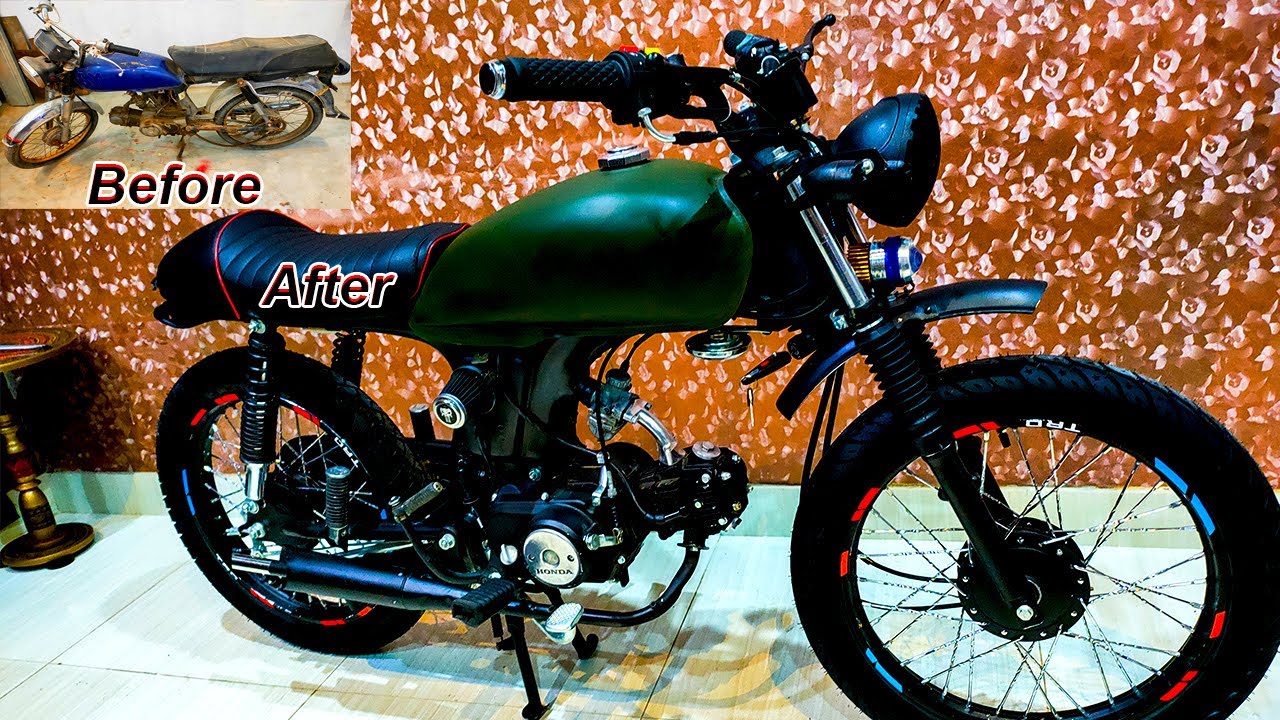 Restoration Abandoned Honda CD 70 And Building Cafe Racer - Full Time-lapse