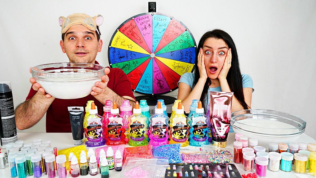 CHALLENGE EPICA SLIME GIGANTI +200 INGREDIENTI CON LA RUOTA!!! SPECIALE 700MILA ISCRITTI!!!!!