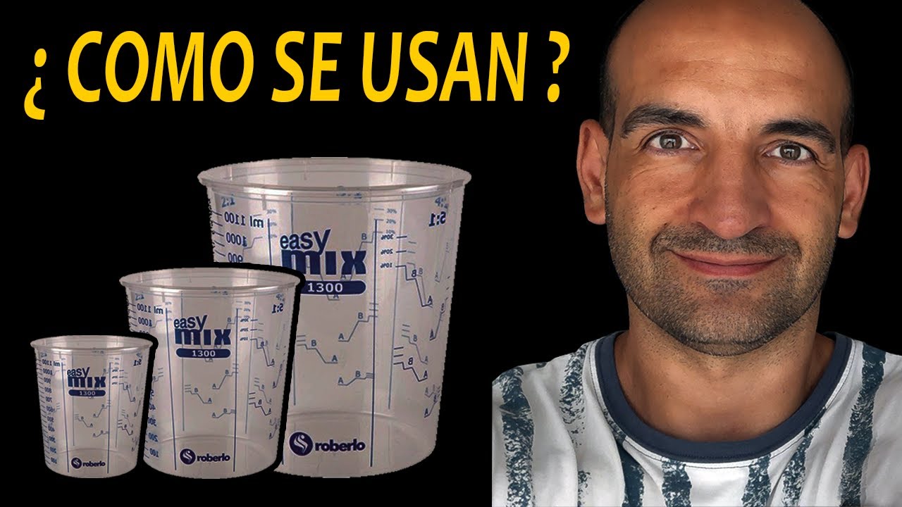 como utilizar los vasos medidores para medir primer, pintura y barniz