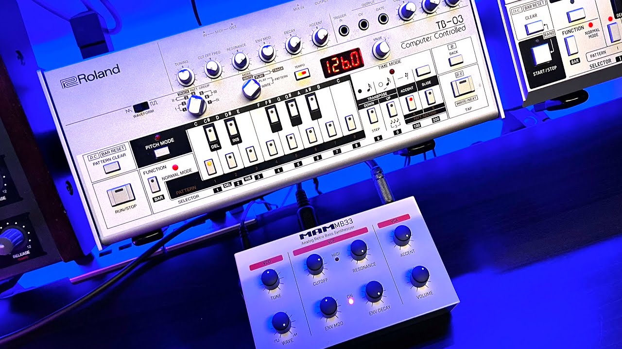 Roland TB-03 VS MAM MB33 - Sound demo (No talking).