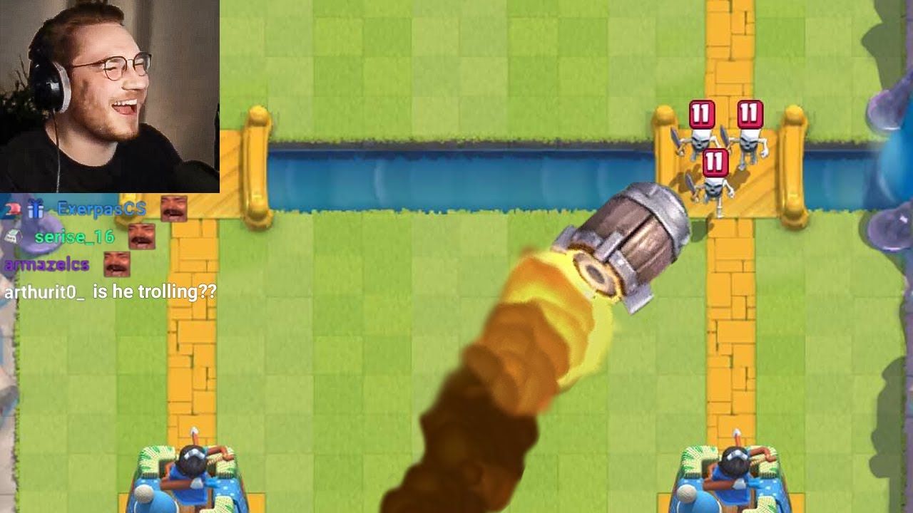ohnepixel loses it playing clash royale
