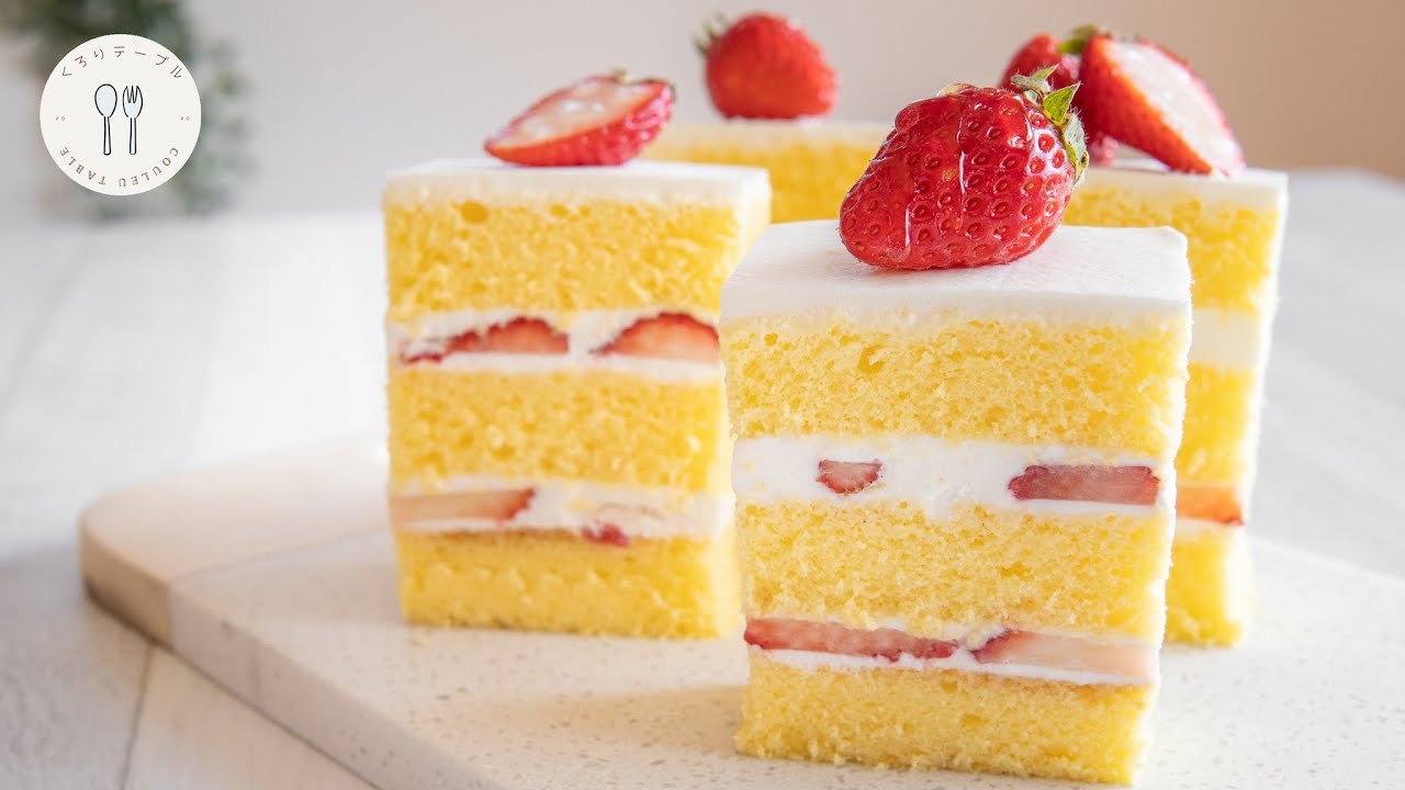 【ナッペ不要】パウンド型で作るいちごのショートケーキ *How to make Strawberry Shortcake*