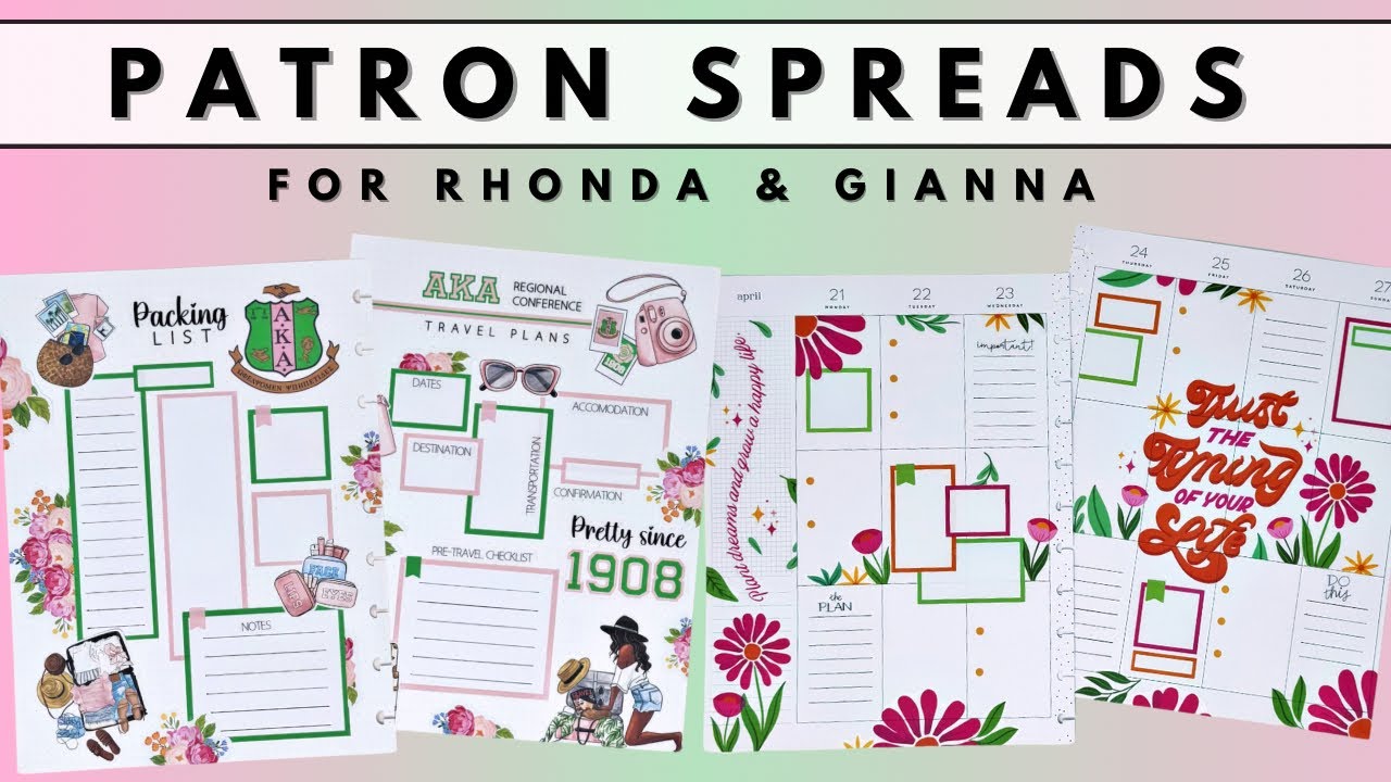 PLAN WITH ME | PATRON SPREADS FOR RHONDA & GIANNA | THE HAPPY PLANNER