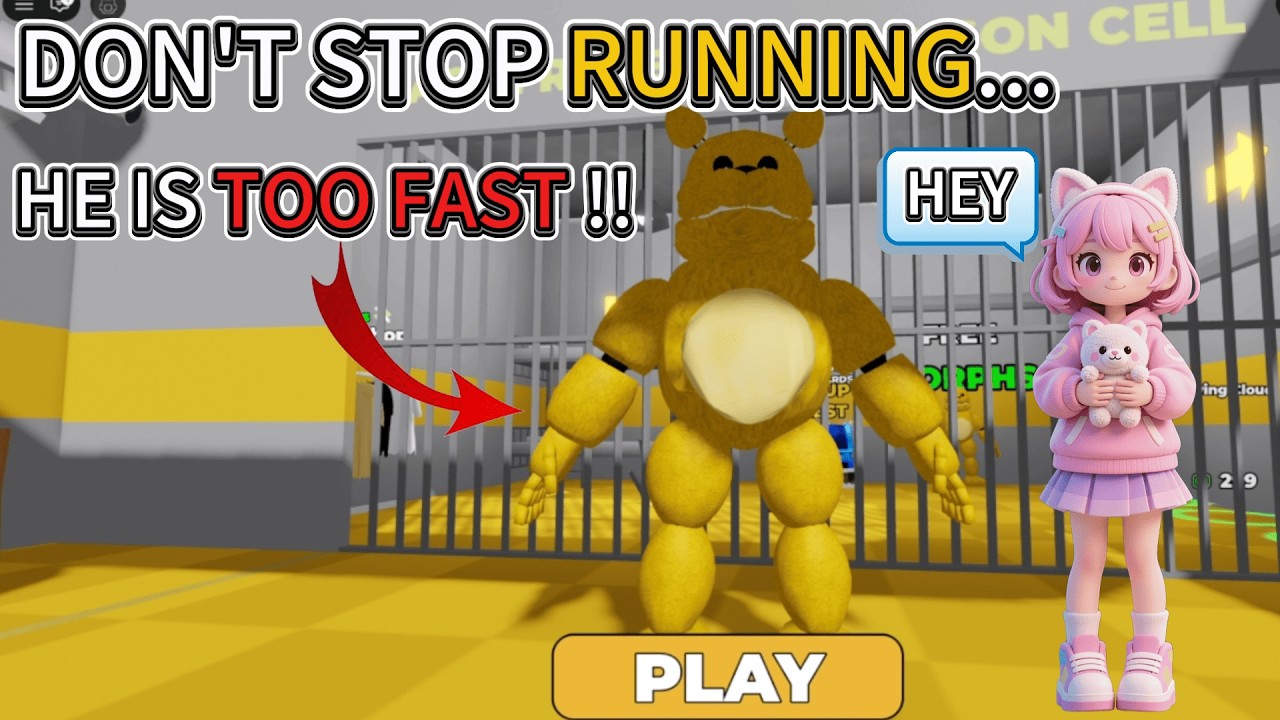 HE IS TOO FAST! 😱🐻 FAST FREDBEAR PRISON RUN! | Escape the Jail | Hey Yuo Skido #shorts #roblox