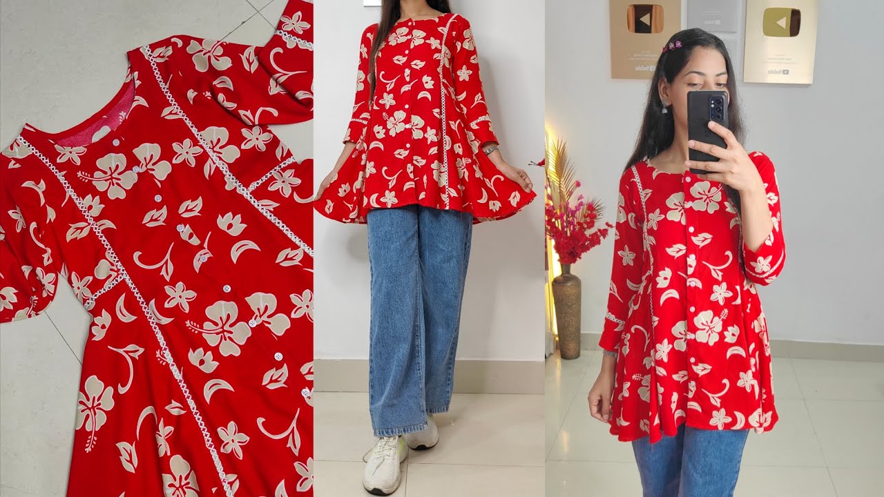 summer special Top/kurti cutting and stitching / college wear kurti cutting & stitching
