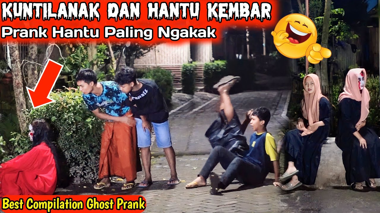 Kompilasi Prank Hantu Kembar dan Kuntilanak - Ekspresiinya Bikin Ngakak || Funniest Ghost Prank