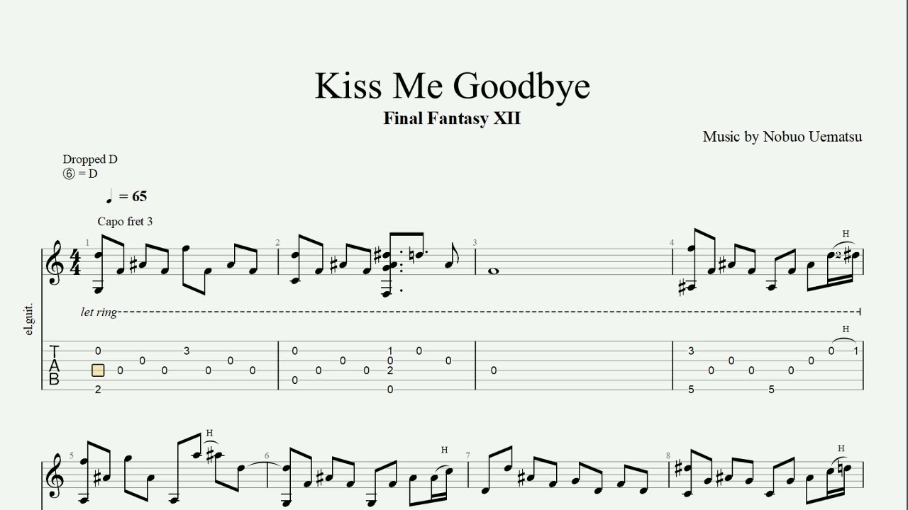 Kiss Me Goodbye (tab) - Final Fantasy XII