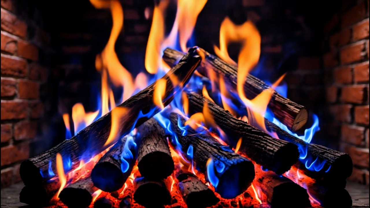 Fireplace 4K Crackling Fire Sounds | Warm Cozy Flames for Sleep & Stress Relief