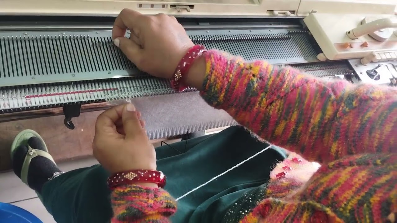 Knitting machine se pjami kese bnaye 