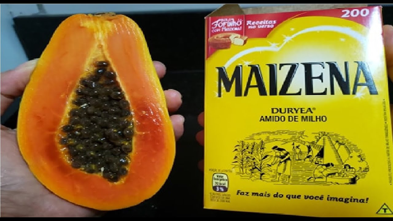 USE SÓ 1 COLHER DE MAIZENA E FAÇA ISSO COM MAMÃO!!!DERRETE DE TÃO BOM
