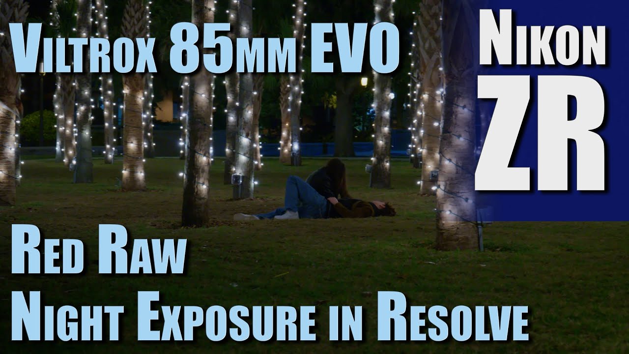 Nikon ZR - Red Raw Night Exposure 6400 ISO in Resolve + Viltrox 85mm EVO Footage