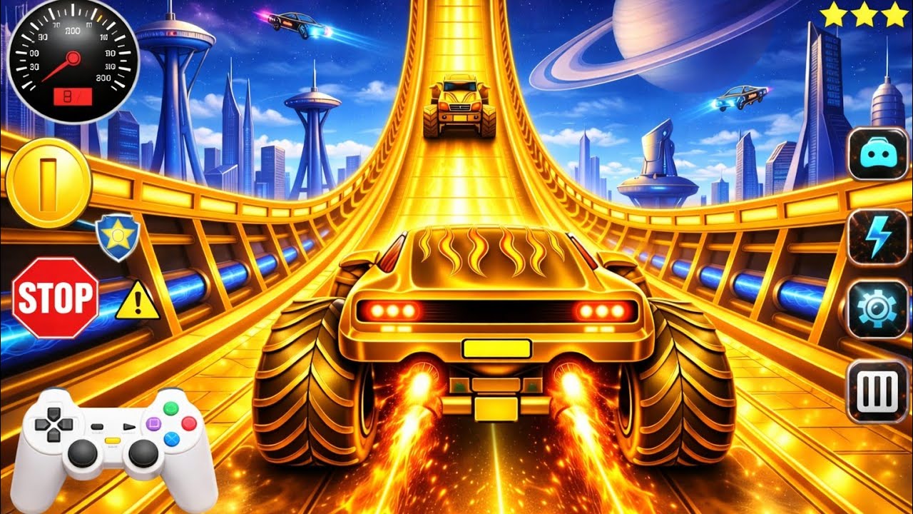 🚨Monster Truck Mega Ramp Extreme Racing Mega Ramp Extreme stunts 💥 Insane Crash Stunts (part 1)