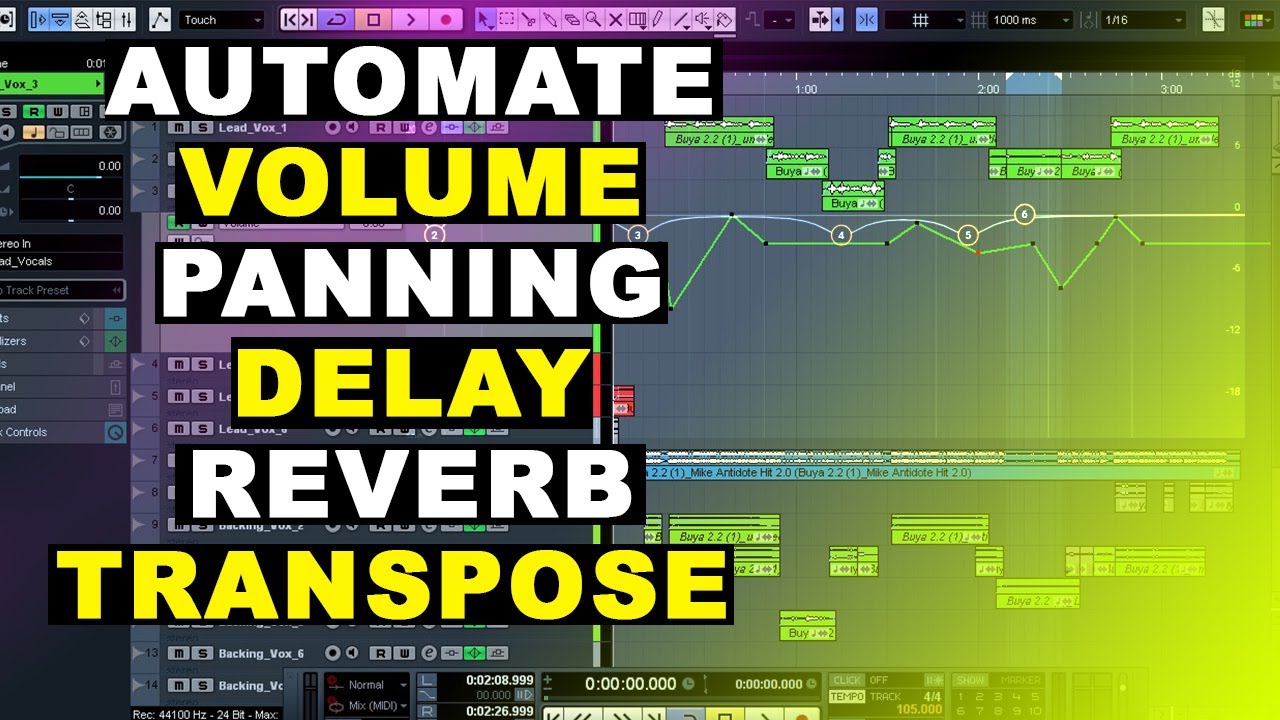 Automations in Cubase Pt 1 Volume & Panning