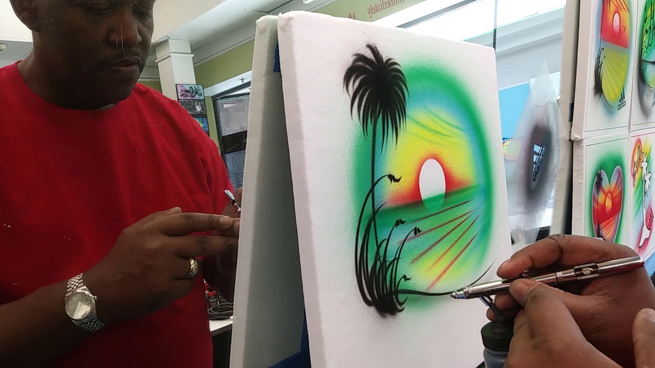 Airbrush Beach Scene Design (Something in the Water, Virginia Beach)