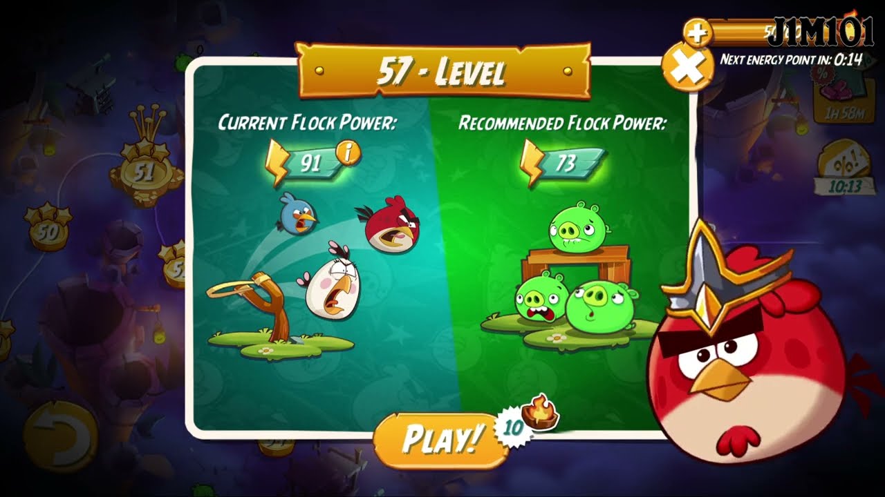 Angry Birds 2 Level 57 Walkthrough 💥 3 Stars Strategy