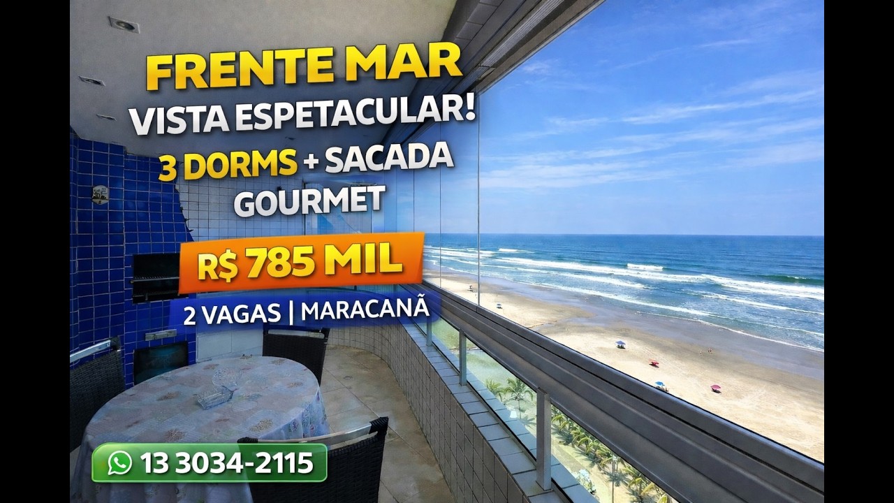 VARANDA GOURMET 2 VAGAS  3 dormitórios à venda, 109 m² por R$ 785.000 - Maracanã - Praia Grande/SP