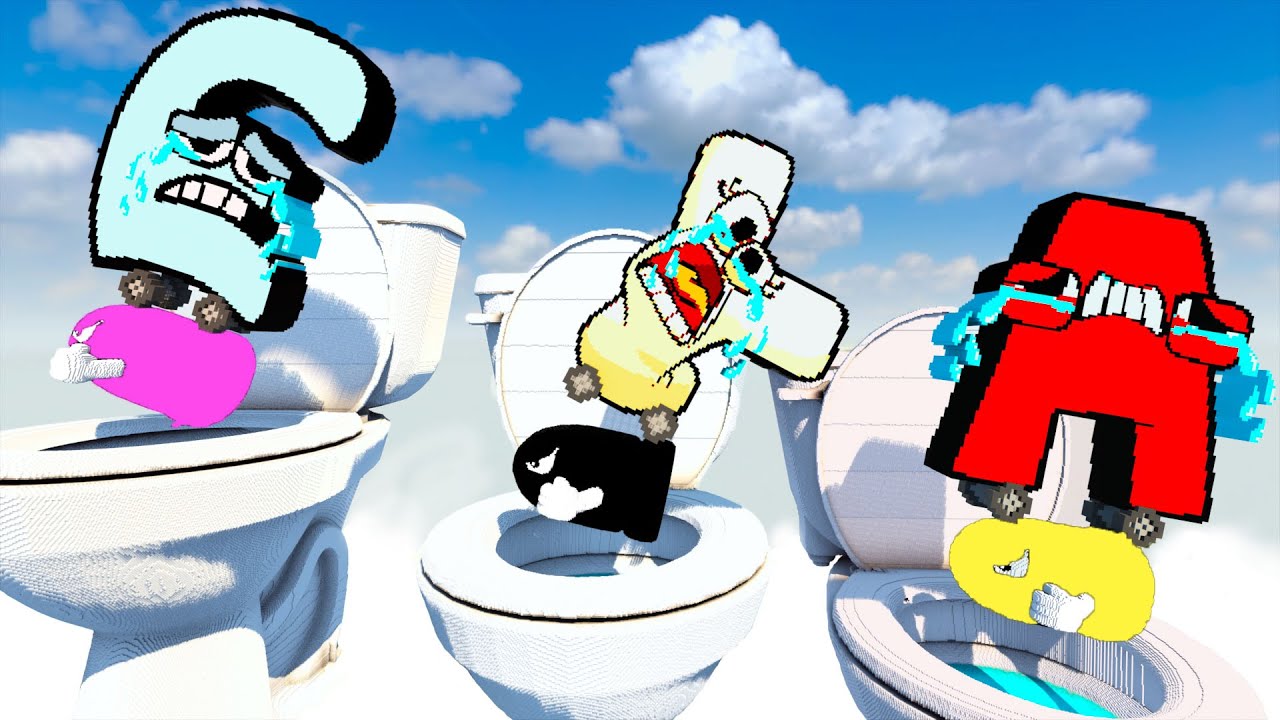 Challenge Crying Alphabet Lore Car Jumping Over Toilet in Teardown
