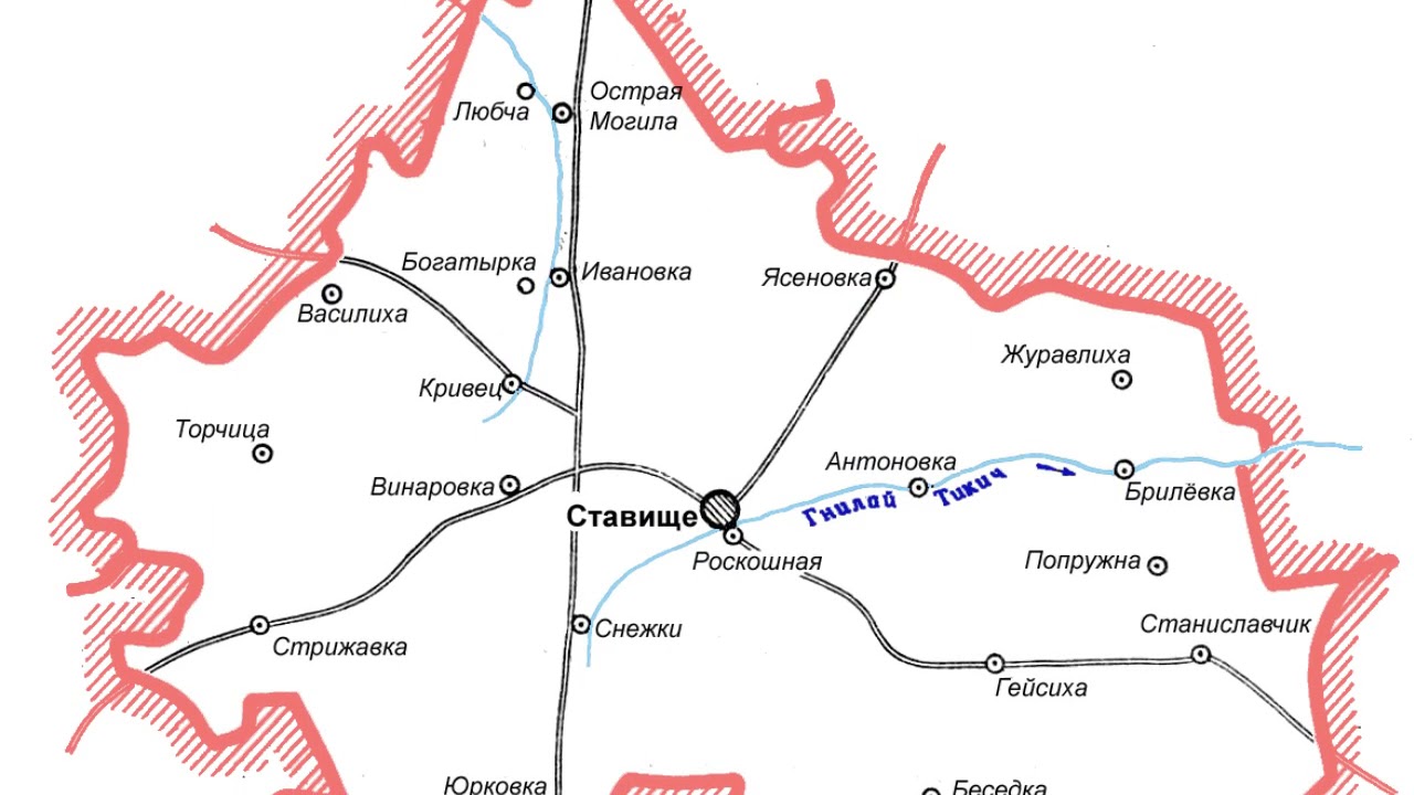 Карта Ставищенский район, Киевская область, Украина